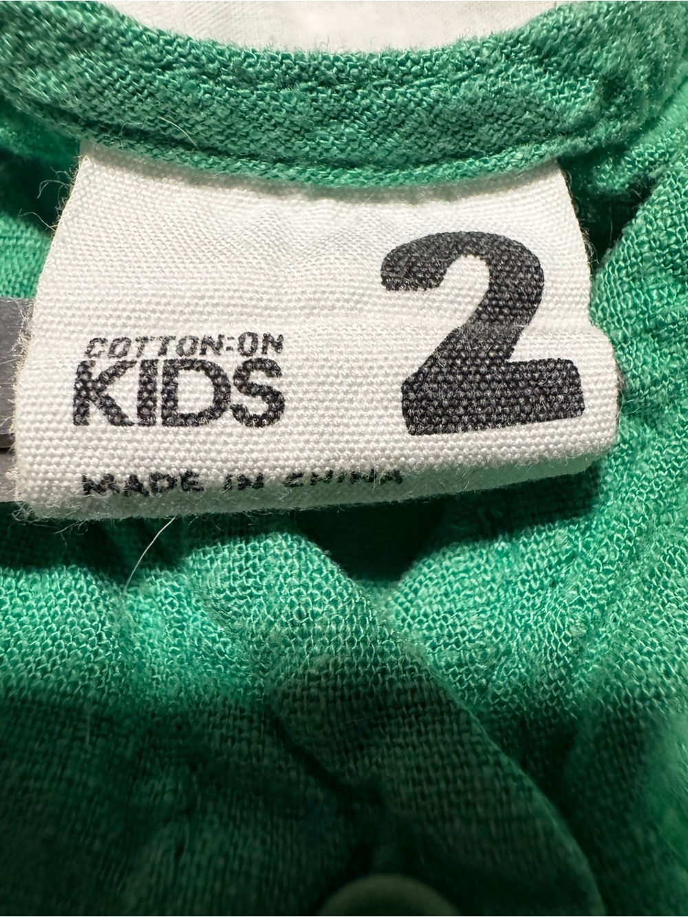 🚨SOLD!🚨💚 Cotton On Kids Green Linen Blend Dress | Size 2T | Cottagecore Prairie - Picture 3 of 5